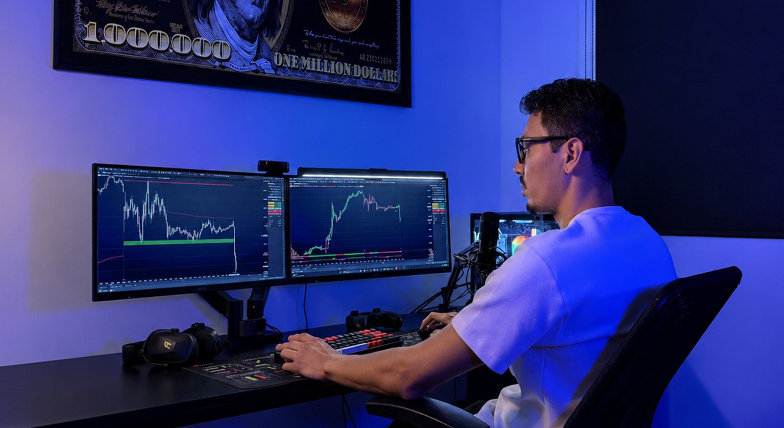 Phabricio Allerrandro operando em sua estação de trading